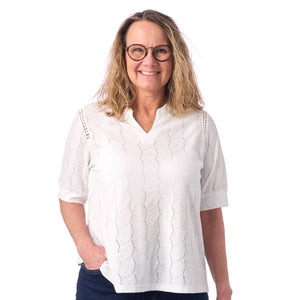 Strikket bomuldstop fra Signature