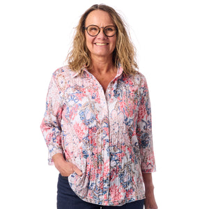 Krølskjorte med blomsterprint fra Navigazione