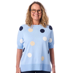 Farverig sommerstrik med polka dots fra Sunday