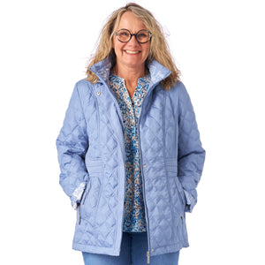 Quiltet jakke fra Saturne med aftagelig hætte