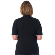Ribstrik med høj hals og korte ærmer fra Signature