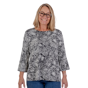 Patina model Clara - 3/4 ærmer med flæsekant - Viskose