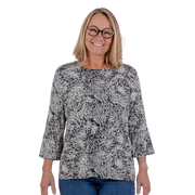 Patina model Clara - 3/4 ærmer med flæsekant - Viskose