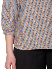 Skjortebluse med stolpelukning fra Brandtex