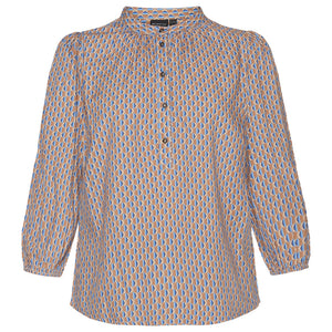 Skjortebluse med stolpelukning fra Brandtex