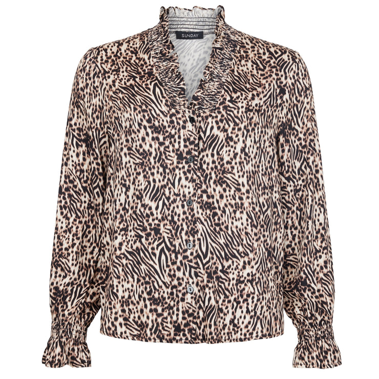 Skjortebluse i dyreprint fra Sunday