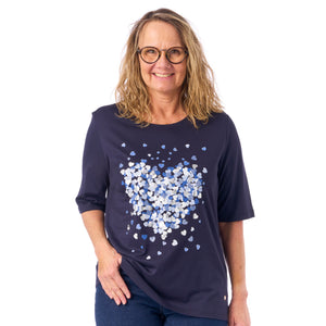 Navigazione t-shirt med hjerteprint