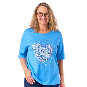 Navigazione t-shirt med hjerteprint