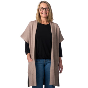 Lang cardigan i strik fra Signature