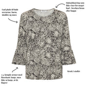 Patina model Clara - 3/4 ærmer med flæsekant - Viskose