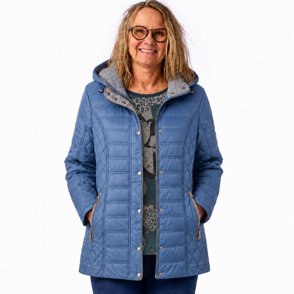 Windfield model Carly - Let vatteret jakke med aftagelig hætte – Heaven Blue