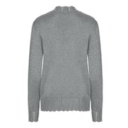 Finstrikket pullover med hulmønster fra Signature