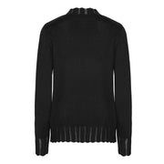 Finstrikket pullover med hulmønster fra Signature