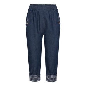 Patina stumpebuks i denim med flot inderside - 54 cm.