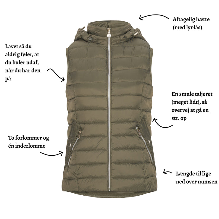 Vatteret vest med aftagelig hætte fra Saturne