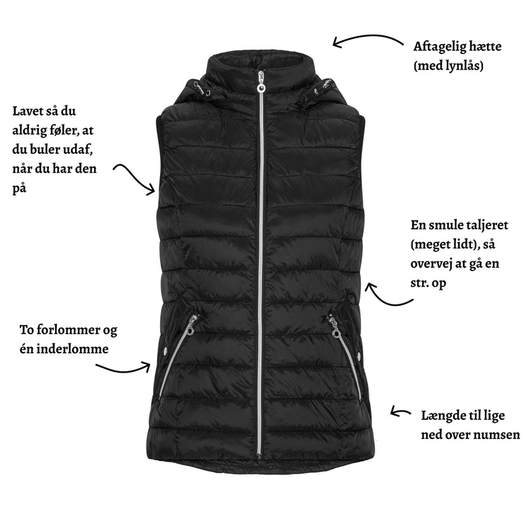 Vatteret vest med aftagelig hætte fra Saturne