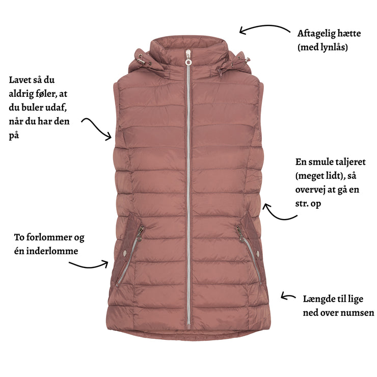 Vatteret vest med aftagelig hætte fra Saturne