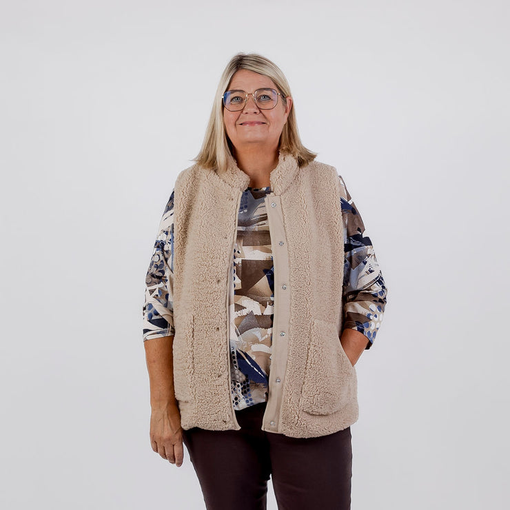 Vamset vest i plys med lommer fra Navigazione