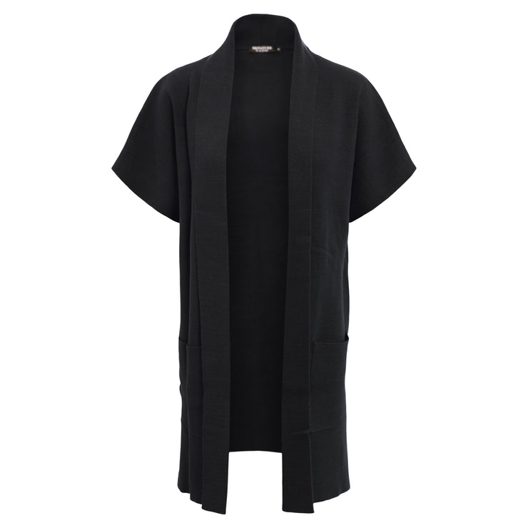 Lang cardigan i strik fra Signature