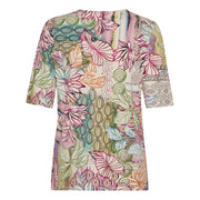 Mønstret bluse med V-hals fra Gabriella K.